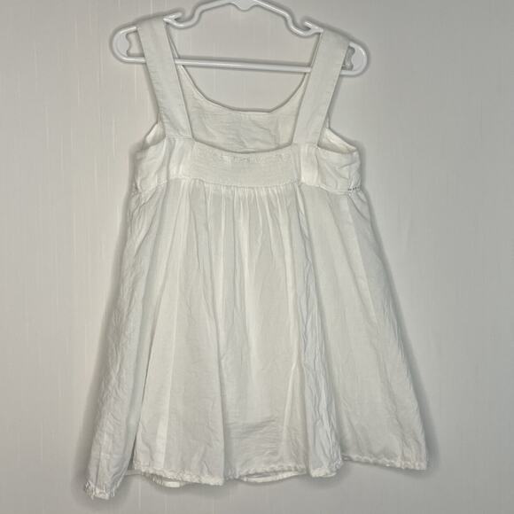 Monsoon White Cotton Sparkle Smocked Summer Top Size 8/9 - Picture 5 of 10